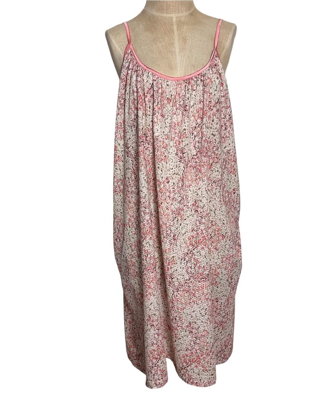 Papinelle Floral Cotton Sleep Dress Nightgown XL Pink Cottagecore